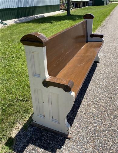 Vintage Wooden Church Pew, Porch Bench, Entry Foyer Bench, Dining Seating, C1