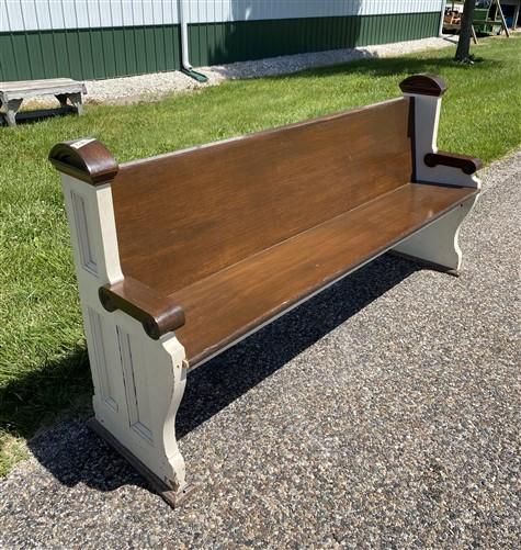 Vintage Wooden Church Pew, Porch Bench, Entry Foyer Bench, Dining Seating, C2