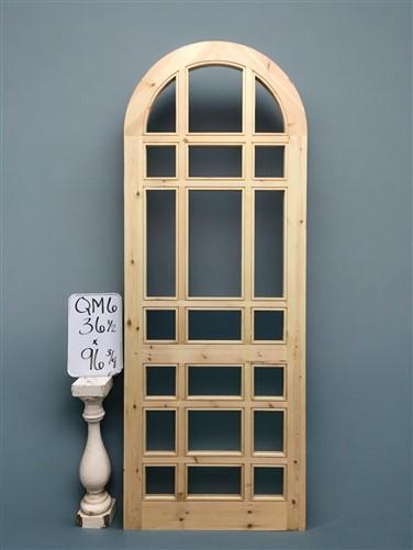 Arched French Single Door (36.5x96.75) 21 Pane Glass Door European Styled QM6