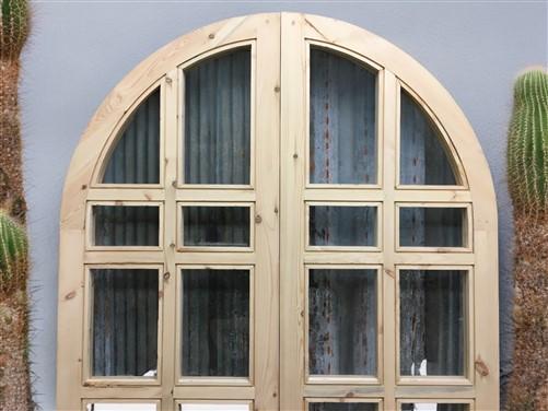 Arched French Double Doors (48x80.5) 14 Pane Glass European Styled Doors O8