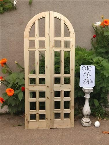 Arched French Double Doors (36x84.5) 14 Pane Glass Doors European Styled O10