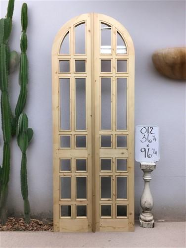 Arched French Double Doors (36x96) 14 Pane Glass European Styled Doors O12