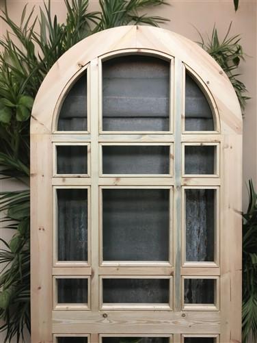 Arched French Single Door (36.5x80.75) 21 Pane Glass Door European Styled QM7