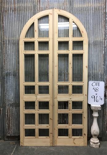 Arched French Double Doors (48x96) 14 Pane Glass European Styled Doors O11