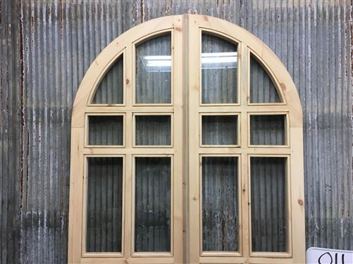 Arched French Double Doors (48x96) 14 Pane Glass European Styled Doors O11