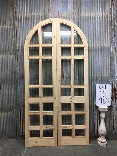 Arched French Double Doors (48x96) 14 Pane Glass European Styled Doors O11