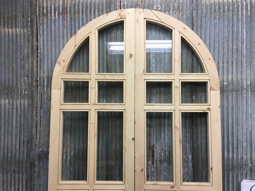 Arched French Double Doors (48x96) 14 Pane Glass European Styled Doors O11