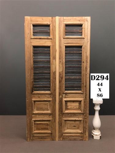 Antique French Double Doors (44x86) Iron Wood Doors, European Doors D294