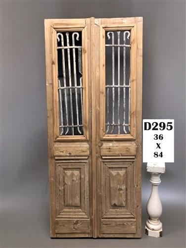 Antique French Double Doors (38x84) Iron Wood Doors, European Doors D295