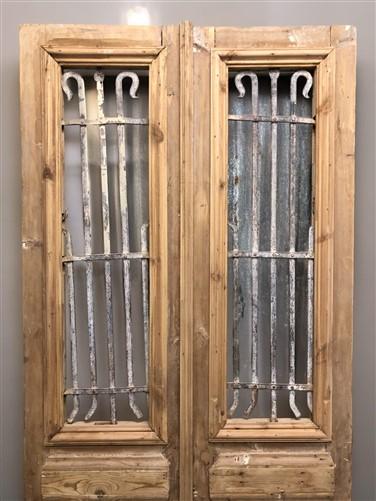 Antique French Double Doors (38x84) Iron Wood Doors, European Doors D295