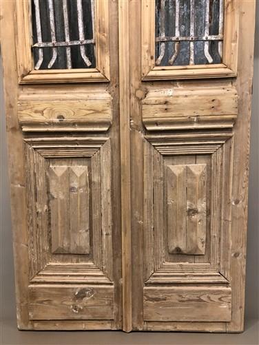 Antique French Double Doors (38x84) Iron Wood Doors, European Doors D295