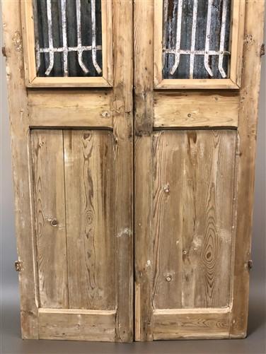 Antique French Double Doors (38x84) Iron Wood Doors, European Doors D295