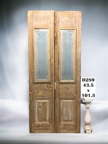 Antique French Double Doors (43.5x101.5) Iron Wood Doors, European Doors D289