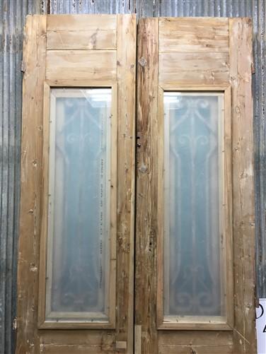 Antique French Double Doors (43.5x101.5) Iron Wood Doors, European Doors D289