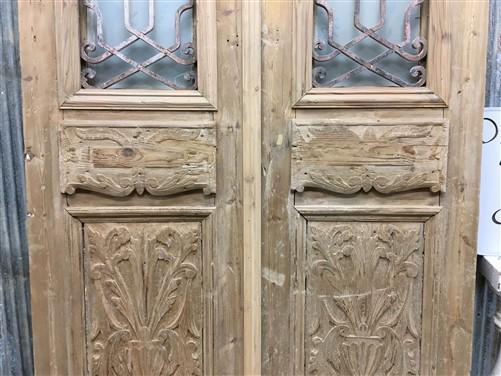 Antique French Double Doors (47x91) Wood Iron Doors, European Doors D273