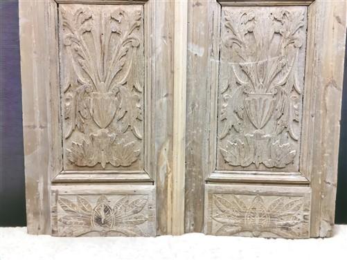 Antique French Double Doors (47x91) Wood Iron Doors, European Doors D273