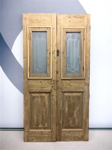 Antique French Double Doors (47x91) Wood Iron Doors, European Doors D273