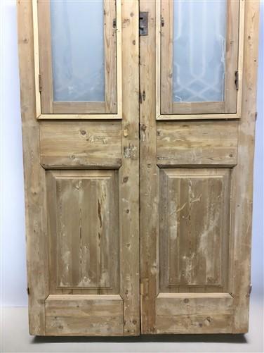 Antique French Double Doors (47x91) Wood Iron Doors, European Doors D273