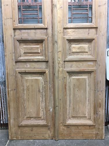 Antique French Double Doors (49.5x99.5) Iron Wood Doors, European Doors D274