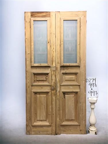 Antique French Double Doors (49.5x99.5) Iron Wood Doors, European Doors D274