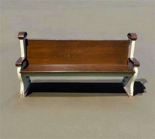 Vintage Wooden Church Pew, Porch Bench, Entry Foyer Bench, Dining Seating, C7