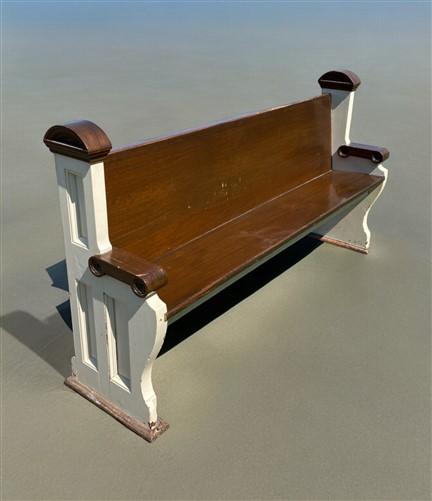 Vintage Wooden Church Pew, 5' 4" Porch Bench, Entry Foyer, Dining Seating, C7