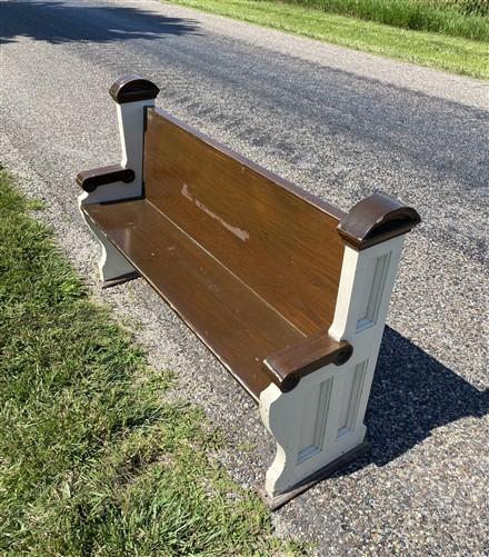 Vintage Wooden Church Pew, Porch Bench, Entry Foyer Bench, Dining Seating, C8