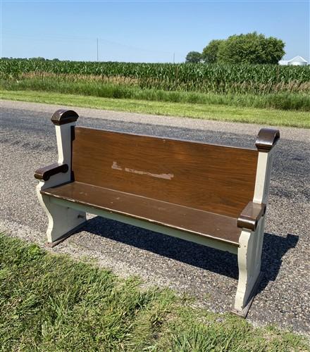 Vintage Wooden Church Pew, Porch Bench, Entry Foyer Bench, Dining Seating, C8