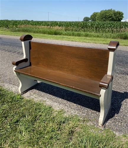 Vintage Wooden Church Pew, Porch Bench, Entry Foyer Bench, Dining Seating, C11