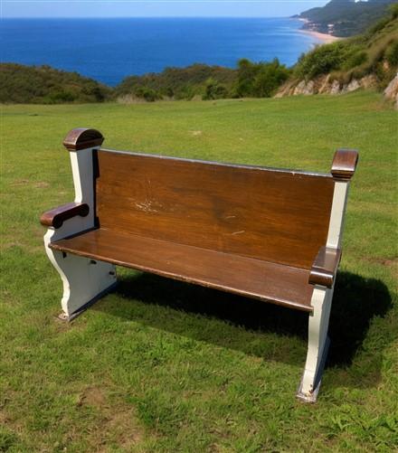 Vintage Wooden Church Pew, Porch Bench, Entry Foyer Bench, Dining Seating, C12