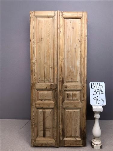 Antique French Double Doors (39.5x95.75) European Thick Molding Doors B115