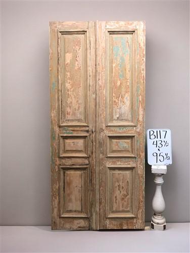 Antique French Double Doors (43.5x95.5) European Thick Molding Doors B117