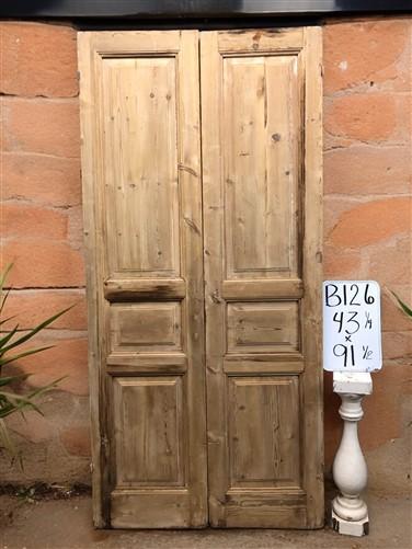 Antique French Double Doors (43x91.5) European Thick Molding Doors B126