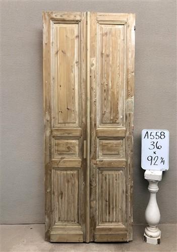 Antique French Double Doors (36x92.75) European Doors, Raised Panel Doors A558