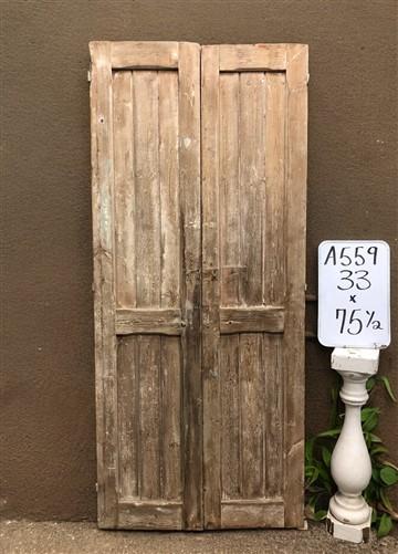 Antique French Double Doors (33x75.5) European Doors, Raised Panel Door A559