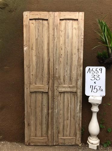 Antique French Double Doors (33x75.5) European Doors, Raised Panel Door A559