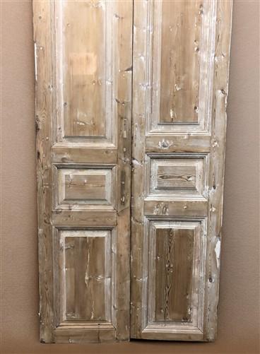 Antique French Double Doors (39x97 ) European Doors, Raised Panel Door A560