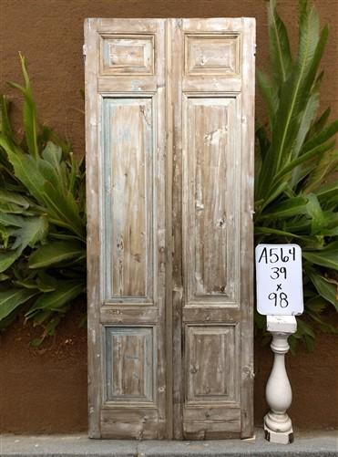 Antique French Double Doors (39x98)  European Doors, Raised Panel Door A564