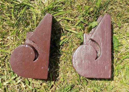 Pair Small Eave Brackets, Architectural Salvage Circa 1860, Wood Corbel Brackets