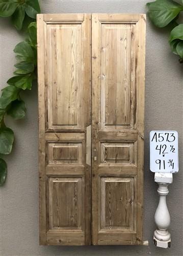 Antique French Double Doors (42.5x91.75) European Doors, Raised Panel Doors A573