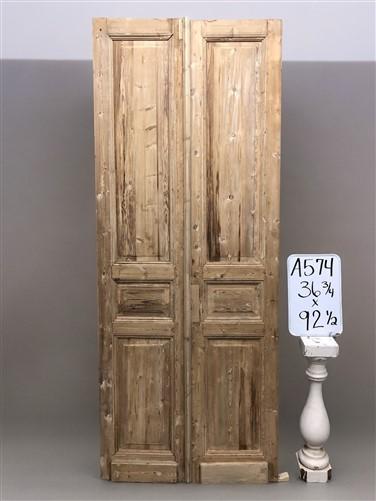 Antique French Double Doors (36.5x92.5) European Doors, Raised Panel Doors A574