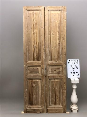 Antique French Double Doors (36.5x92.5) European Doors, Raised Panel Doors A574