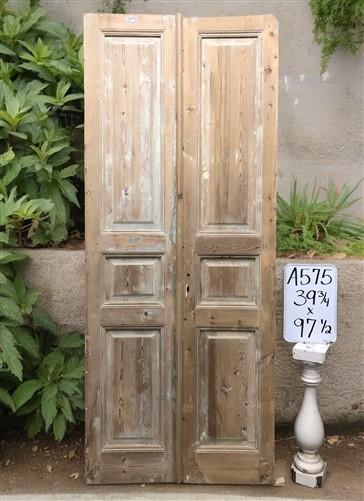 Antique French Double Doors (39.5x97.5) European Doors, Raised Panel Doors A575