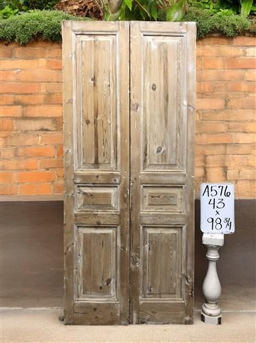 Antique French Double Doors (43x98.75) European Doors, Raised Panel Doors A576