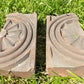 2 Sunburst Terra Cotta Bricks, Architectural Salvage, Anderson Pressed Brick, B