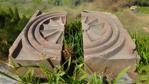 2 Sunburst Terra Cotta Bricks, Architectural Salvage, Anderson Pressed Brick, B