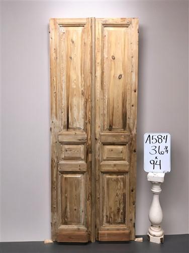 Antique French Double Doors (36.75x94) European Doors, Raised Panel Doors A584