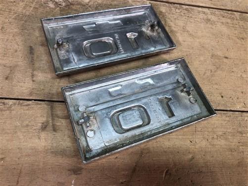 1966 Pair Chevy Chevrolet C10 Truck Chrome Trim Front Fender Badge Emblems,