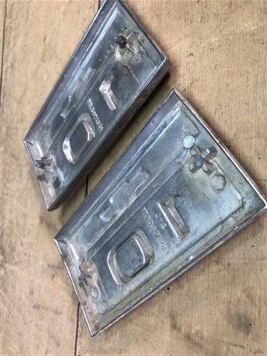 1966 Pair Chevy Chevrolet C10 Truck Chrome Trim Front Fender Badge Emblems,