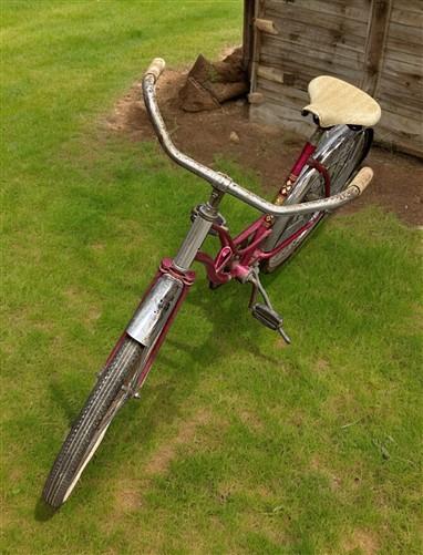 1966 Columbia Pink Girls Bicycle, Pink Step Through Girls Bike, Serial #R595005